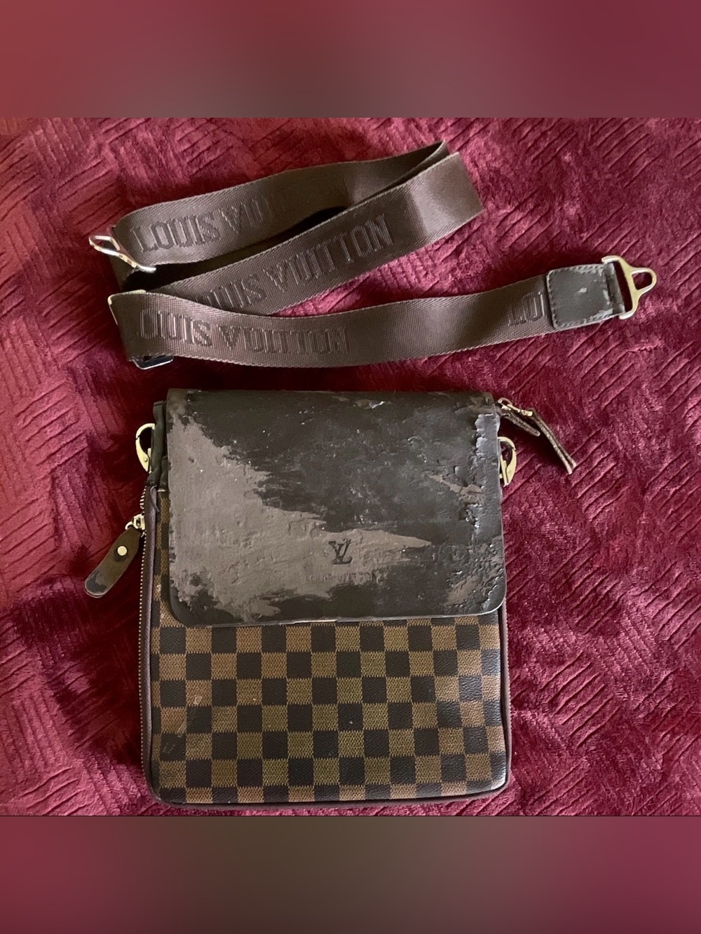 Vintage Louis Vuitton Damier Ebene Crossbody Bag | Restoration Project | Repair